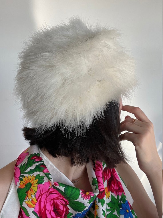 Vintage 60s Marabou Ostrich Feather Hat 
