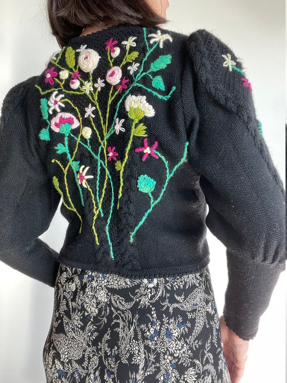 Fantastic vintage hand embroidered mutton sleeves