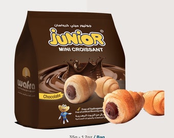 Lebanese Junior Mini Croissant Bags| Chocolate Filling | 35g | Worldwide Ship | Wholesale Deals