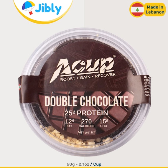 Lebanese Acup Double Chocolate Protein Snack 60g Cups Worldwide Shipping  Wholesale Deal 