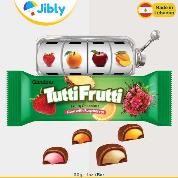 Lebanese Gandour Tutti Frutti Fruit Syrup Tasty Sweets 30g Bars