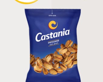 Lebanese Castania Nuts | Salted Pistachios | 35g Bags | Worldwide Shipping | Wholesale Deals