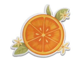 Orange Sticker, waterproof sticker, orange blossom laptop sticker, vinyl sticker, orange fruit sticker, laptop decal, sticker gift