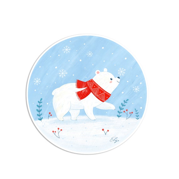 Holiday Polar Bear Stickers