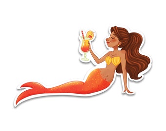 Mermaid Sticker, Vinyl sticker, Laptop sticker, Macbook decal, Water Bottle Sticker, Matte Sticker, MacBook Sticker