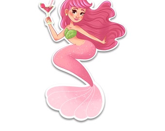 Mermaid Sticker, Vinyl sticker, Laptop sticker, Macbook decal, Water Bottle Sticker, Matte Sticker, MacBook Sticker
