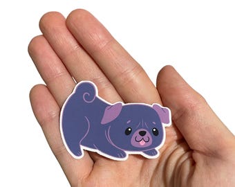 Pug Vinyl Sticker, Pug Decal Sticker, Dog Sticker, Pug Lover Sticker, Cute Sticker, Black Pug Sticker, Funny Sticker