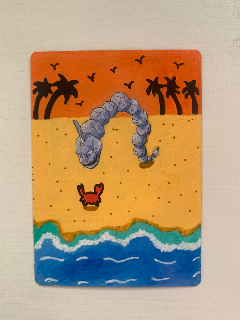 Painted Pok\u00e9mon card one of a kind Onix
