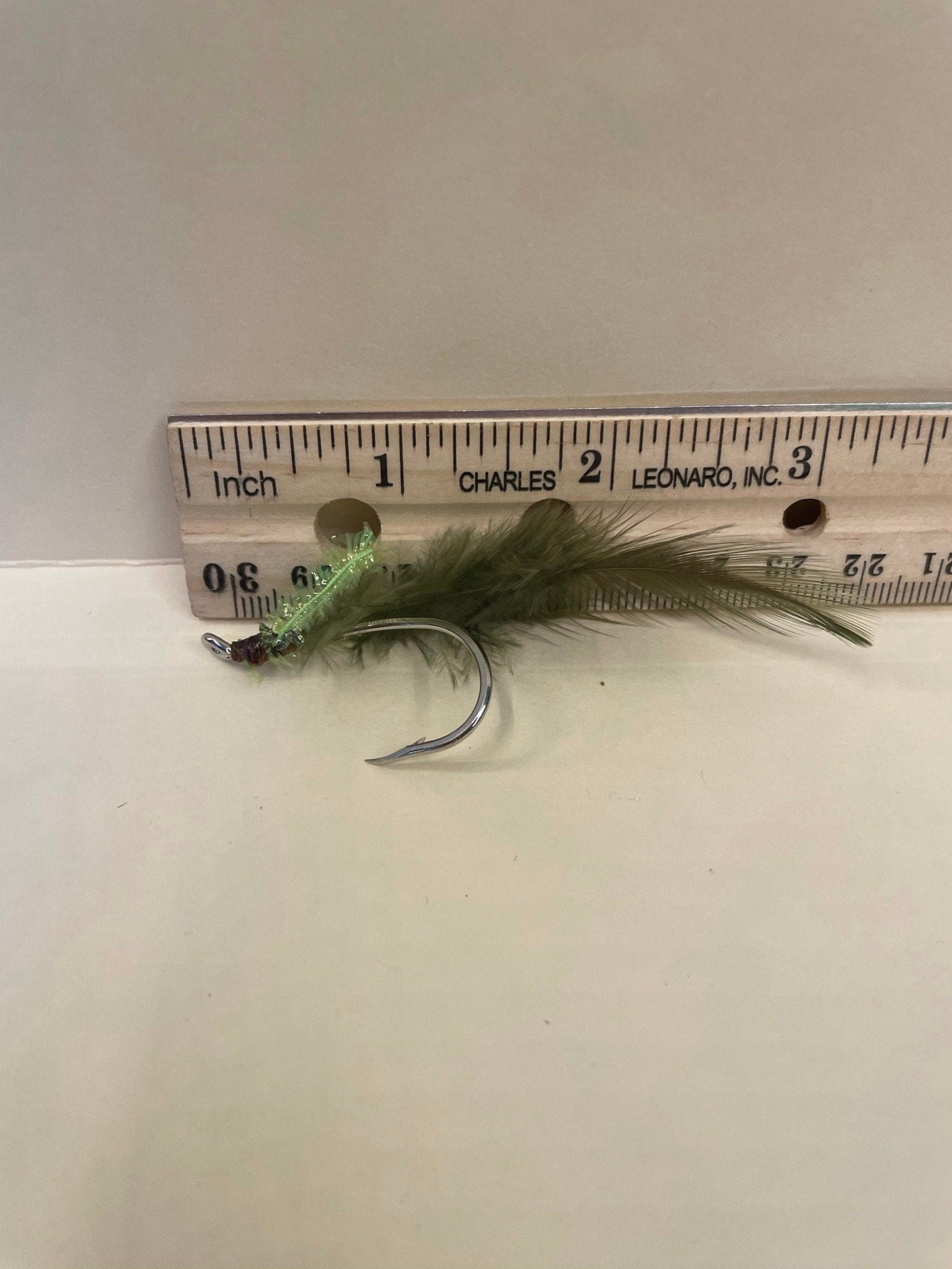 Set of 2 fly fishing lures green tinsel and green feather Etsy