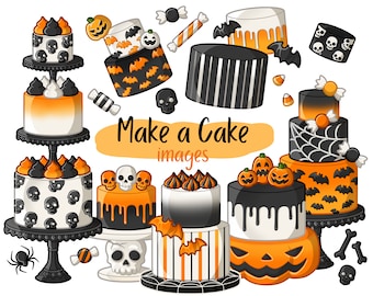 Make a Cake - Spooky - Clip Art Images - Digital Download