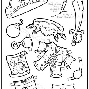 Beach Holiday Paper Doll Printable Download B&amp;W Colouring Pages - Etsy