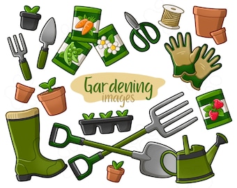 Gardening - Classic - Clip Art Images - Digital Download