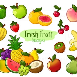 Frisches Obst - Clip Art Bilder - Digitaler Download