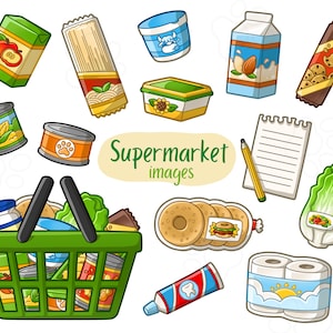 Supermercado - Tienda Diaria 2 - Imágenes Clip Art de Supermercado - Descarga Digital