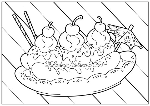 72 Coloring Pages Banana Split  Latest Free