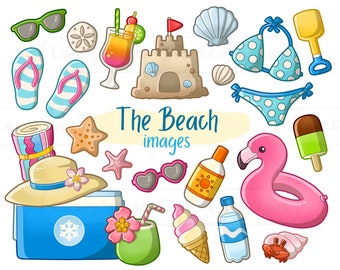 The Beach - Clip Art Images - Digital Download