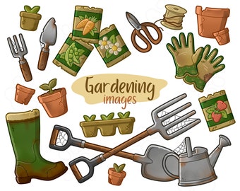 Gardening - Old - Clip Art Images - Digital Download