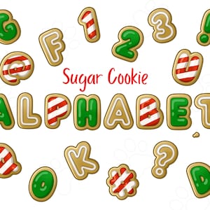 Zuckerkeks Alphabet - Weihnachten - Clip Art Bilder - Digitaler Download