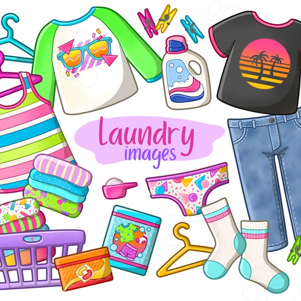 Laundry Day - Rad - Clip Art Images - Digital Download