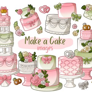 Faire un gâteau - Rustique - Images clipart - Téléchargement numérique