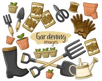 Gardening - Rustic - Clip Art Images - Digital Download