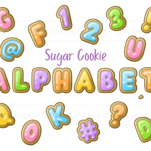 Alfabeto de Galletas de Azúcar - Pastel - Imágenes Clip Art - Descarga Digital