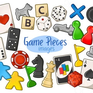 Piezas de juegos - Imágenes prediseñadas - Descarga digital