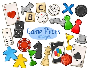 Games Pieces - Clip Art Images - Digital Download