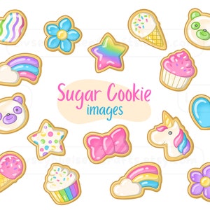 Zuckerplätzchen - Pastell Regenbogen - Clip Art Bilder - Digitaler Download
