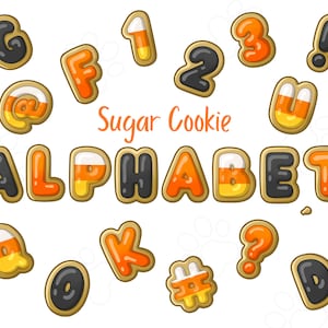 Alfabeto di Sugar Cookie - Halloween - Immagini ClipArt - Download digitale