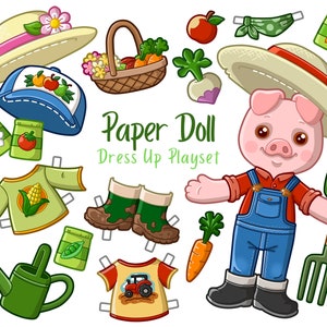 Country Farm - Paper Doll - Fashion Playset - Printable Download