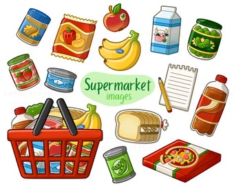 Supermarket - Daily Shop 1 - Grocery Clip Art Images - Digital Download