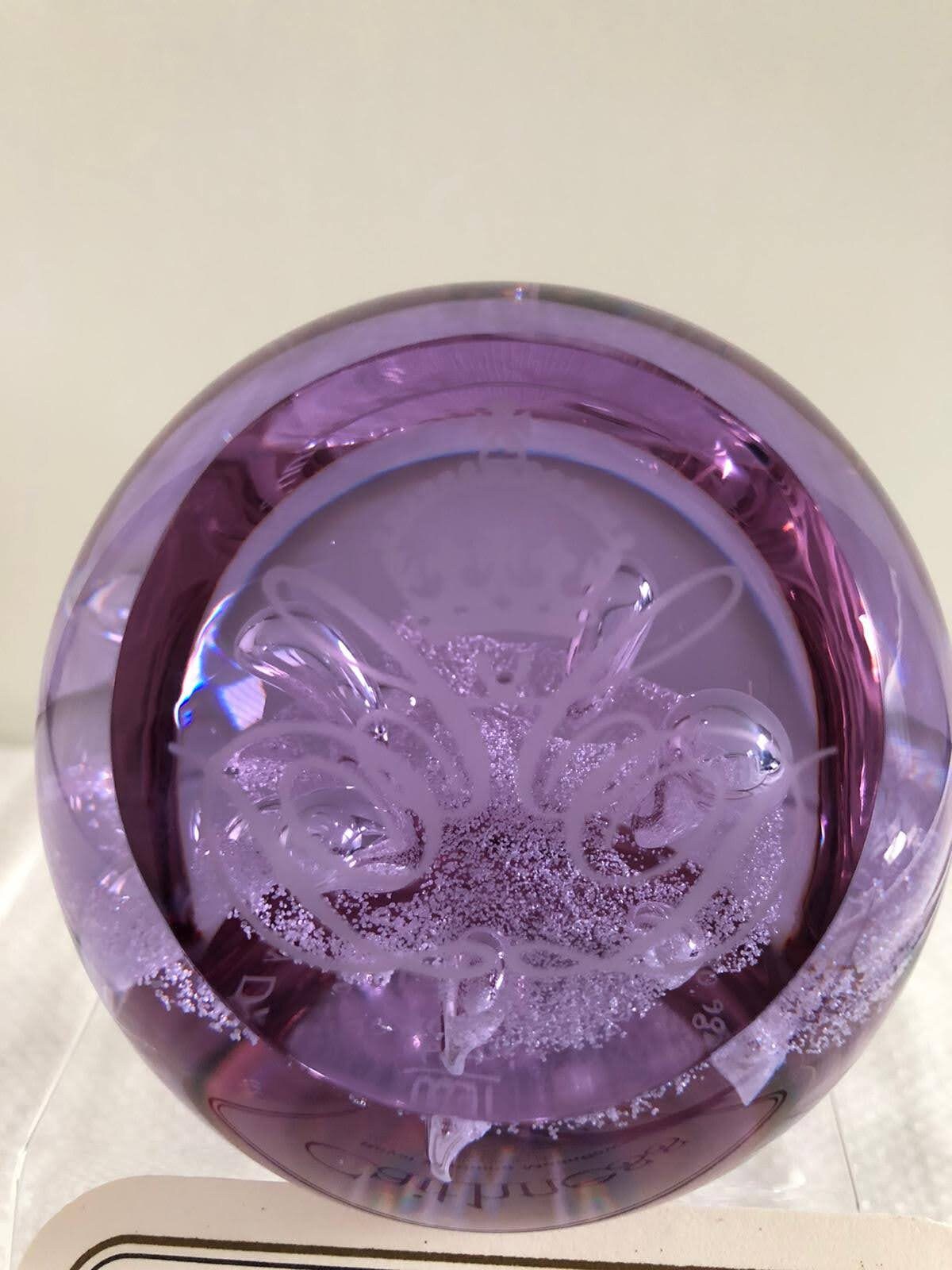 Royal Wedding Moonflower Caithness Glass Paperweight, Vintage