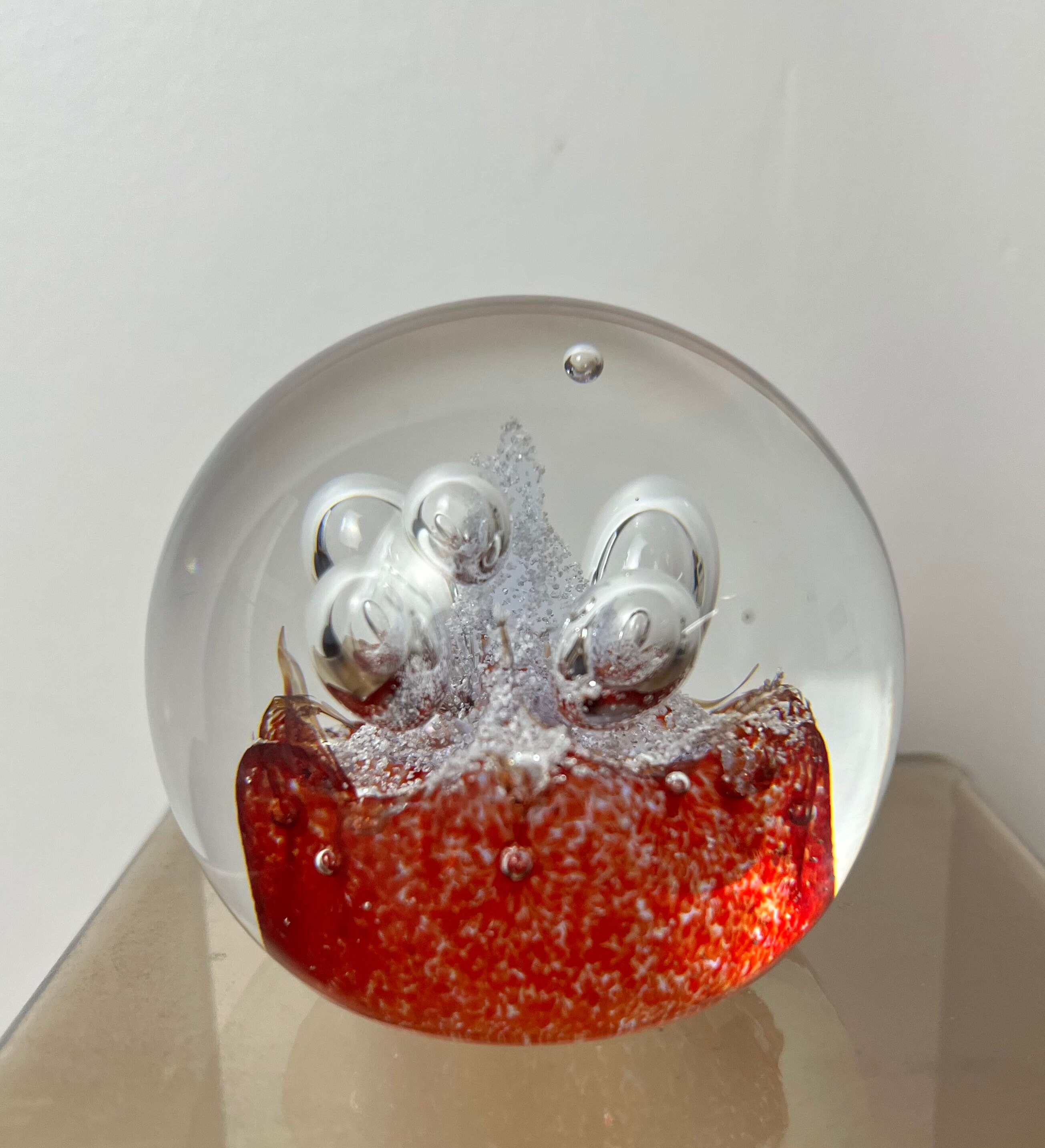 Red Mini Moonflower Caithness Glass Paperweight, Vintage Collectible Etsy