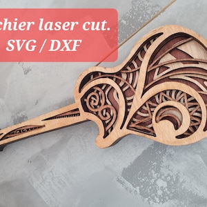 Multi gelaagde gitaar, SVG/DXF laser gesneden bestand