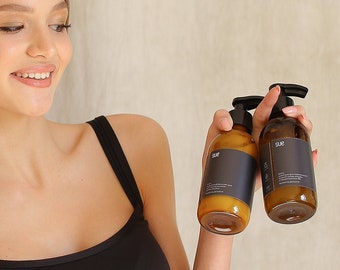 Champú y acondicionador, champú básico, champú y acondicionador vegano, productos naturales para el cabello, cabello natural acondicionador, productos para el cuidado del cabello