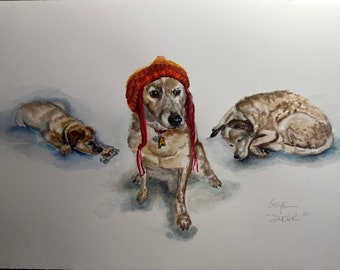 Custom pet memorial portrait