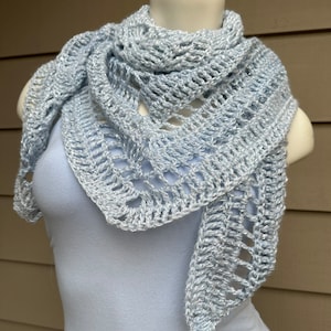 Shawl, Light Blue Formal Occasion Wrap with Sequins