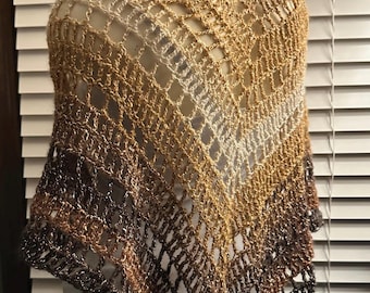 Shawl Shiny Brown wrap