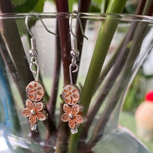 Orange Blumen Ohrringe