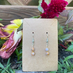 Almond Button Glass bead Dangle/Drop Earrings