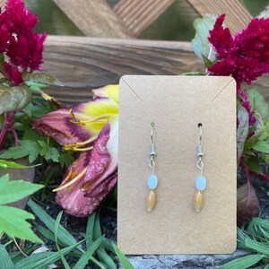 Almond Button Glass bead Dangle/Drop Earrings