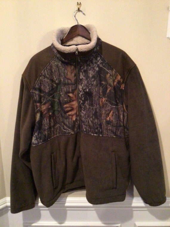 Vintage safari fleece green camo jacket