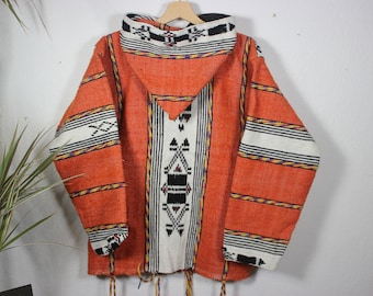 Berber Amazigh Jacke , Unisex Jacke , Festival &Hippie Jacke , handgemachte Boho Kleidung , Wolljacke , Herbst Jacke , Orange