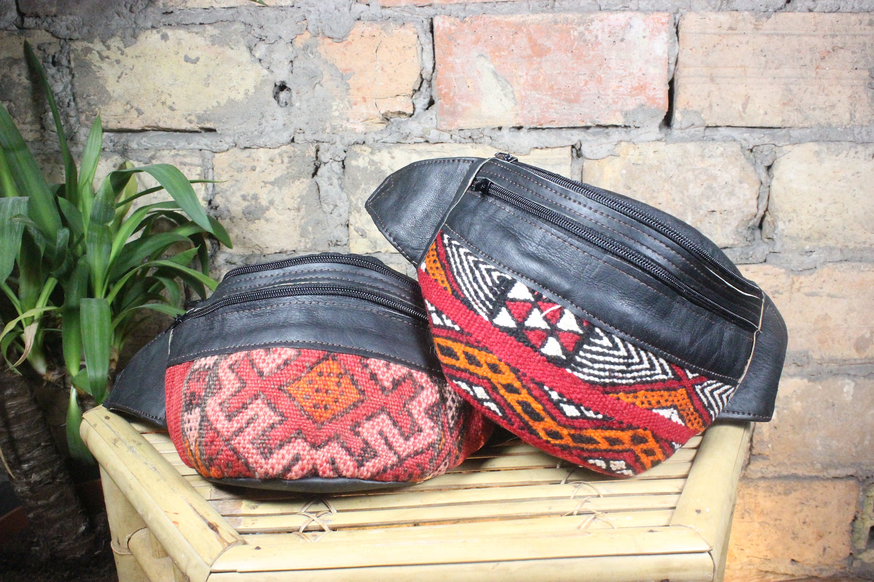 Rinonera de cuero y algodon rinonera boho rinonera hippie Etsy Espana