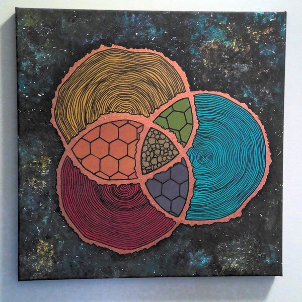 Ring Around the Universe 14"x14" Acrylic Painting