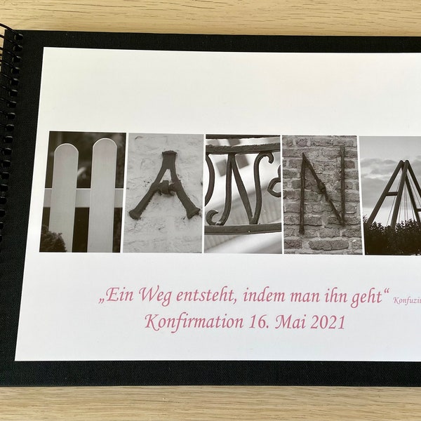 Gästebuch Fotoalbum personalisiert, zum Geburtstag, zur Kommunion, Konfirmation