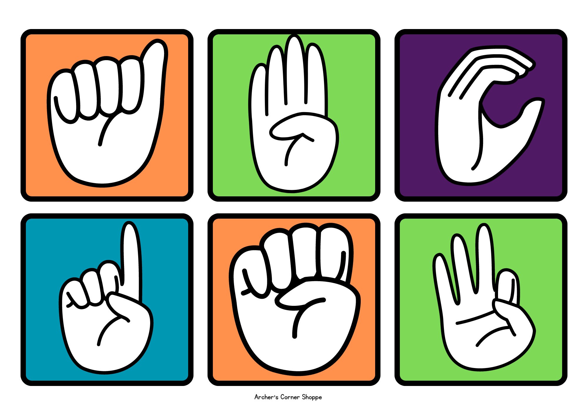 LEARN the ASL ALPHABET, Printable for Kids Etsy