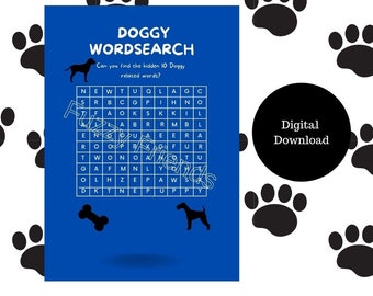 Dog Wordsearch | Kids Puzzle Game | DIGITAL DOWNLOAD | Doggy Game | Children’s Game | Puzzle | Family Games | Kids Games | Wordsearch