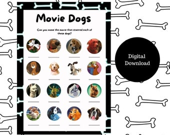 Dog Movie Quiz | Fun Family Game | DIGITAL DOWNLOAD | Doggy Game | Children’s Game | Puzzle | Family Games | Kids Games | Games | Family